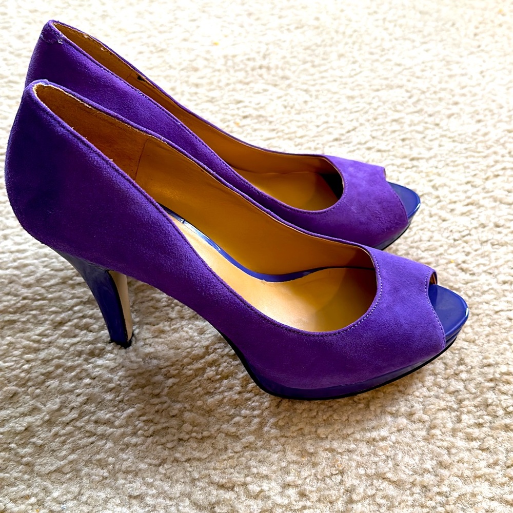 Nine West purple suede heels